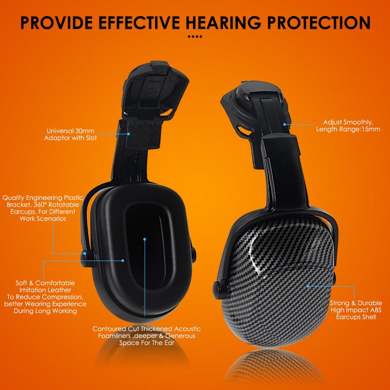 Casco di sicurezza CE in fibra di carbonio con paraorecchie Doppi occhiali Elmetto da costruzione in ABS per ingegnere Berretto da lavoro di alta qualità ANSI