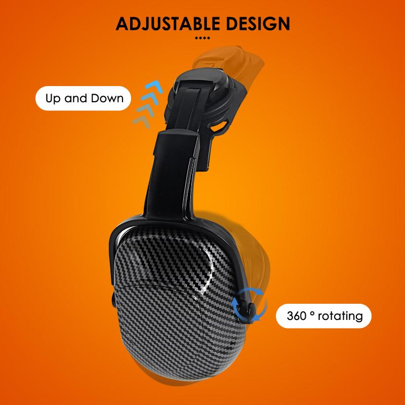 Casco di sicurezza CE in fibra di carbonio con paraorecchie Doppi occhiali Elmetto da costruzione in ABS per ingegnere Berretto da lavoro di alta qualità ANSI