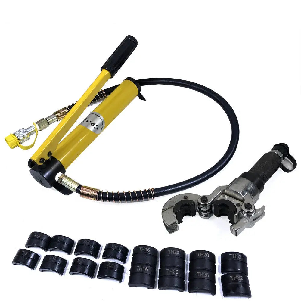 Pinza a crimpare idraulica Tubo in acciaio inossidabile 6T con 9 stampi per pressa in rame V12-28 TH 16-32mm