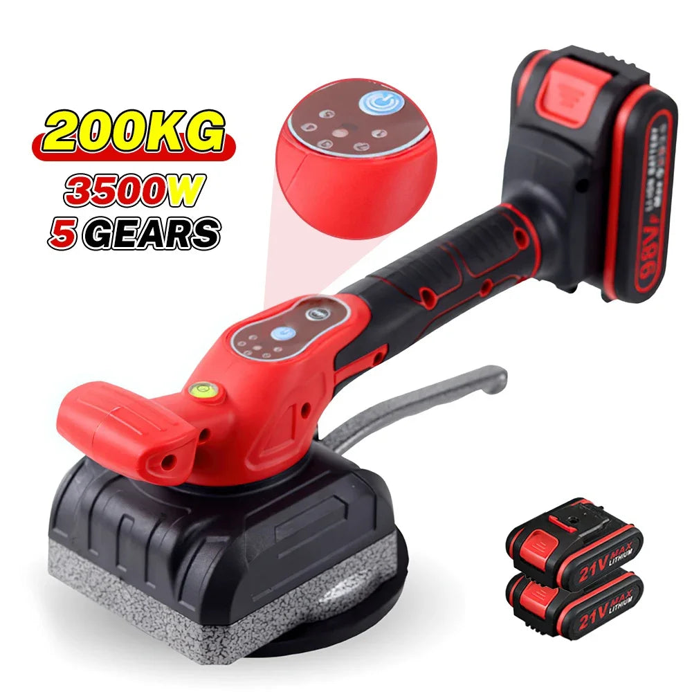 Piastrellatrice per piastrelle da 200 kg 5 marce Piastrelle elettriche per pavimenti a parete Lays Strumento vibrante Dispositivo per pavimentazione di piastrelle per batteria 21 V