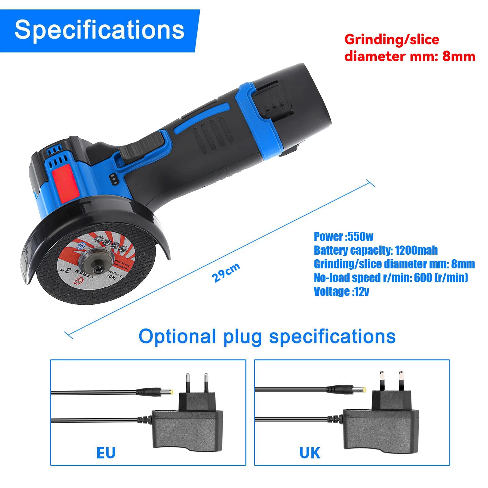 550W 12V Mini Smerigliatrice angolare Rettifica Macchina a batteria Batteria al litio Smerigliatrice ricaricabile Cushing Potere
