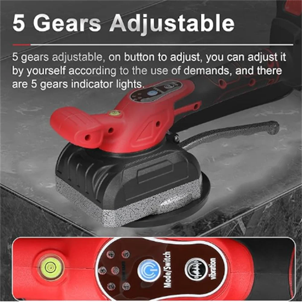 GECOFEER Piastrellatrice elettrica per piastrelle Vibrazione Cordless Piastrellatrice vibratore Piastrellatrice Livellamento automatico delle piastrelle per il fissaggio delle piastrelle