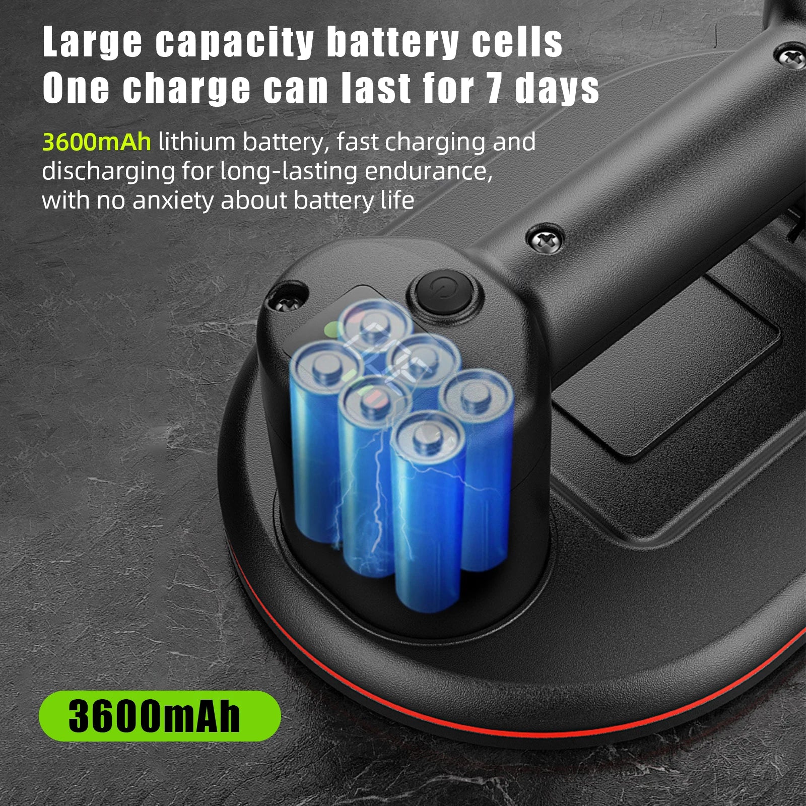 Sollevatore per carichi pesanti con ventosa elettrica a vuoto di grado industriale da 300 kg per piastrelle di granito, vetro, legno, pietra, batteria 3600 mAh