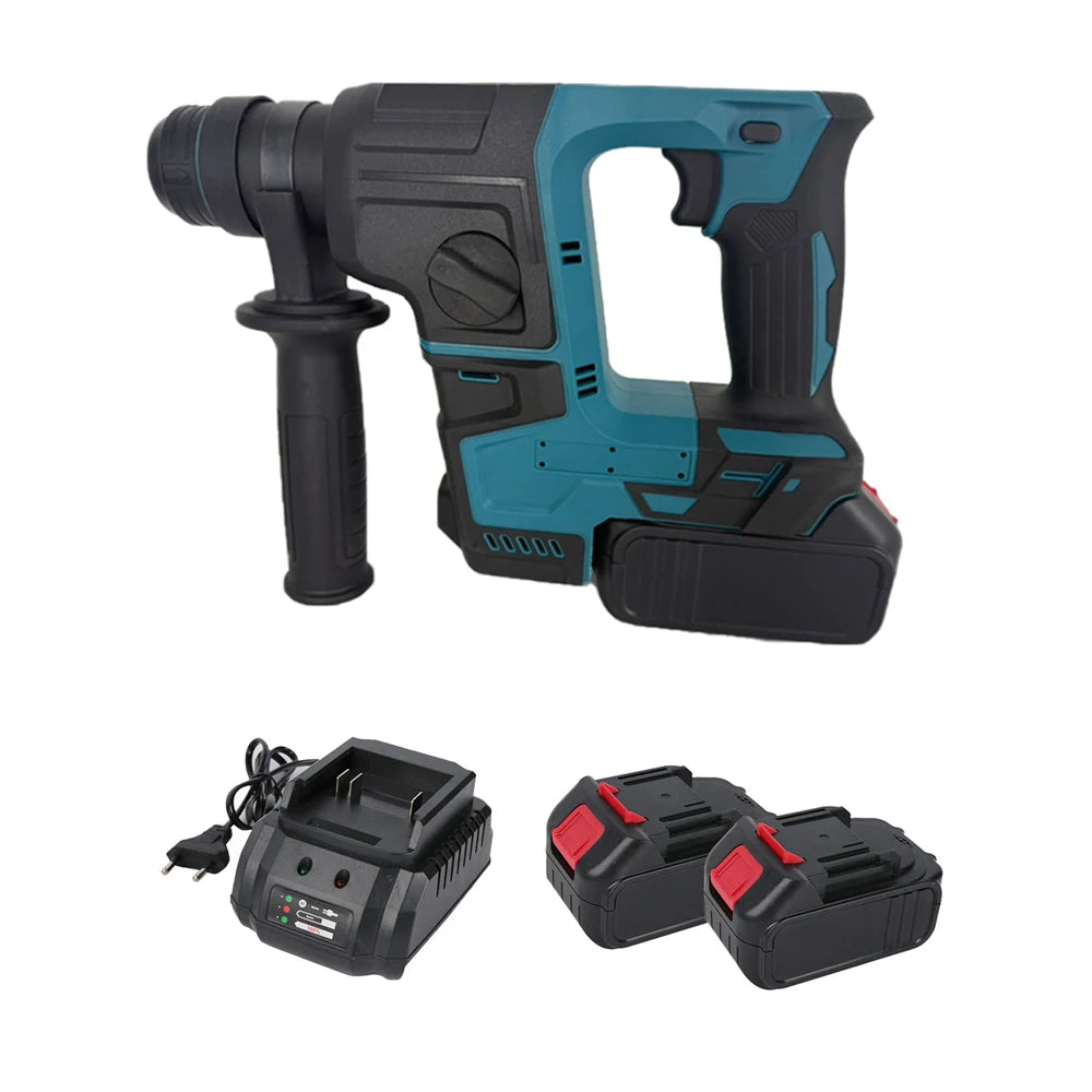 Trapano a percussione elettrico senza spazzole  Durevole strumento di perforazione e scalpello con martello rotante a batteria ricaricabile Doppia funzionalità