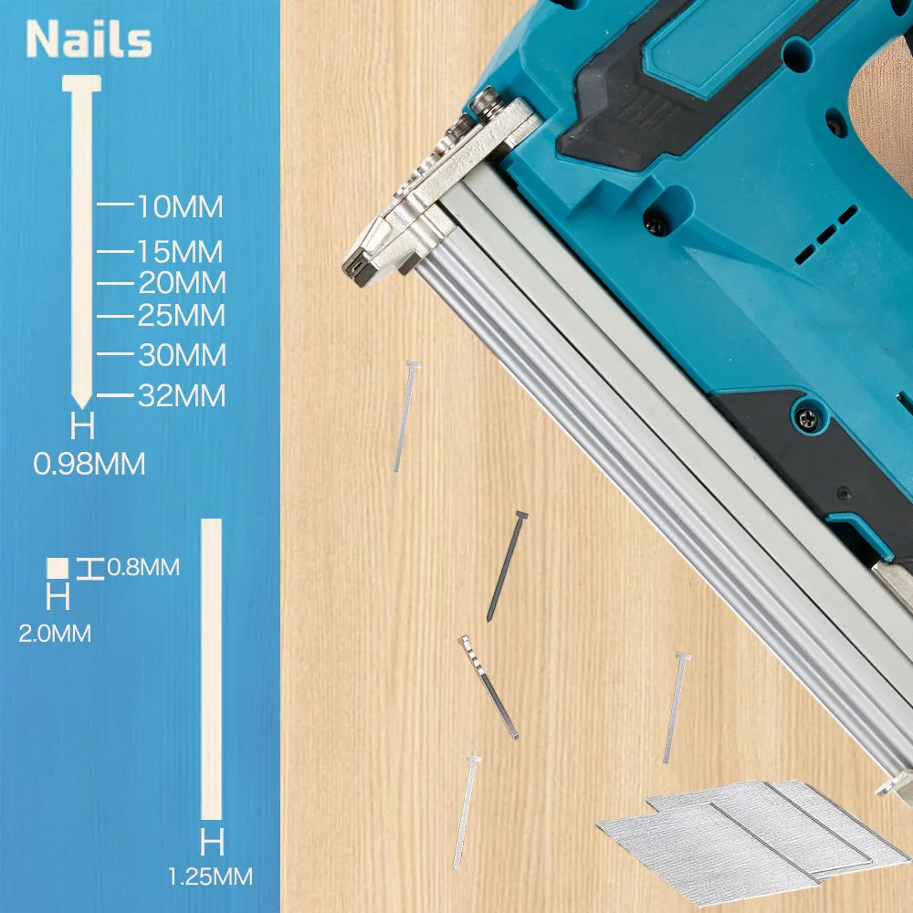 Senza spazzole Senza fili Senza fili F30 Pistola sparachiodi elettrica Cucitrice Chiodatrice Lavorazione del legno Batteria al litio per batteria Makita 18V