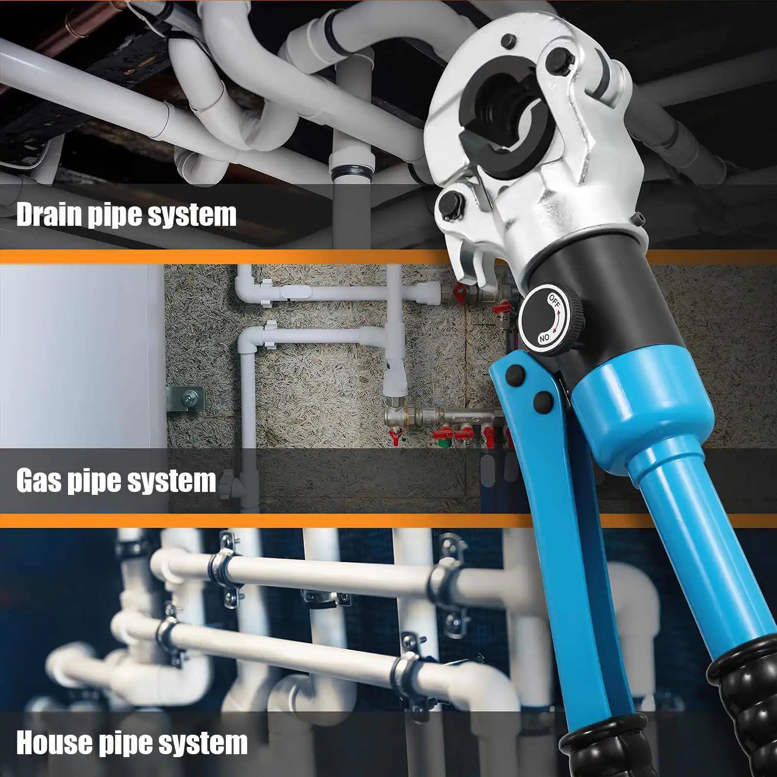 Strumenti di crimpatura per tubi in plastica di alluminio per tubi idraulici Pex CW-1632 crimpatrice idraulica a pressione per PB