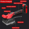 GECOFEER Piastrellatrice elettrica per piastrelle Vibrazione Cordless Piastrellatrice vibratore Piastrellatrice Livellamento automatico delle piastrelle per il fissaggio delle piastrelle