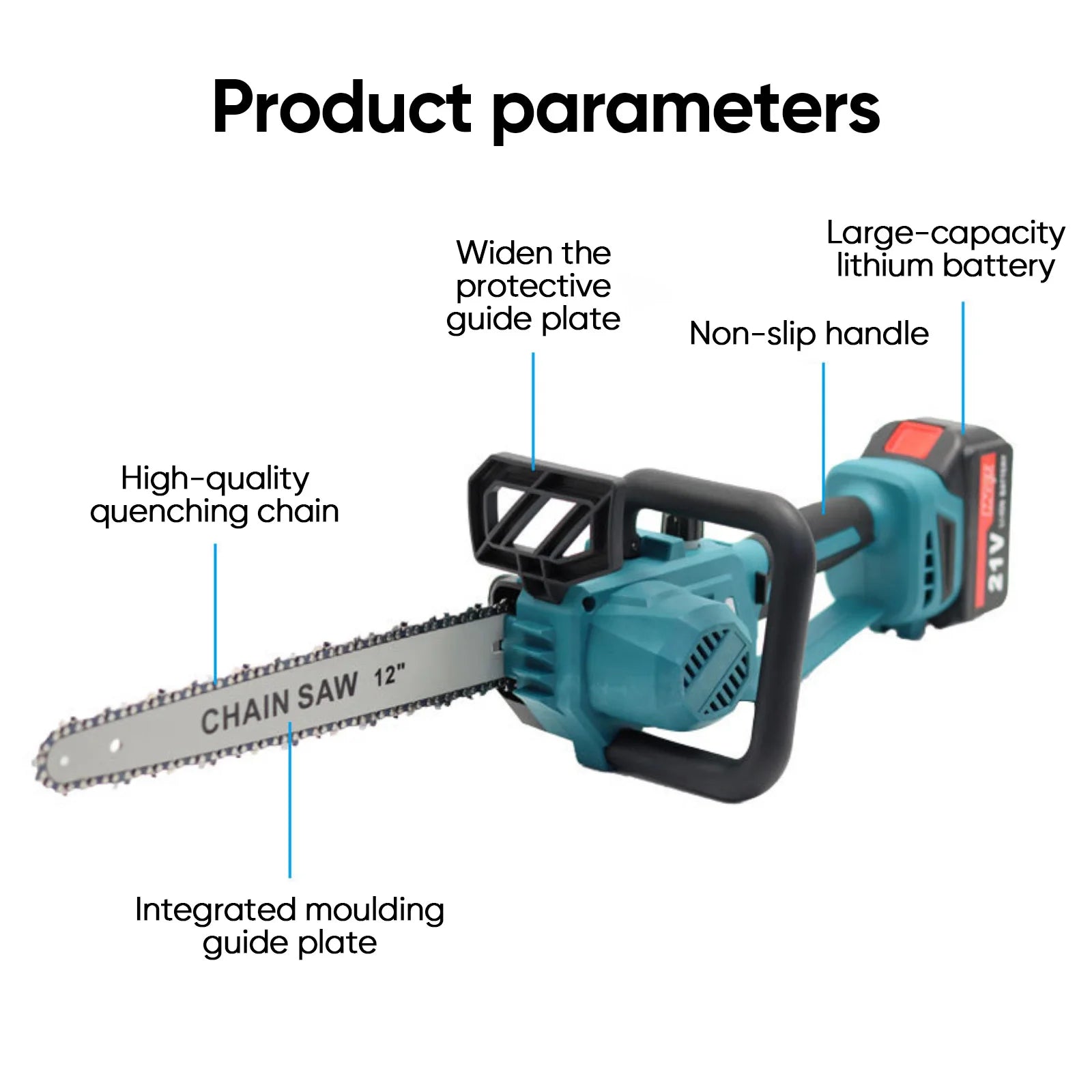 1500W Brushless 12 Pollici Motosega Elettrica Cordless Prepotente Lavorazione Del Legno Strumento di Potere Palmare Tazza Da Giardino Per Makita 18V Batteria