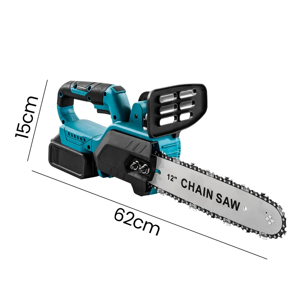 1500W Brushless 12 Pollici Motosega Elettrica Cordless Prepotente Lavorazione Del Legno Strumento di Potere Palmare Tazza Da Giardino Per Makita 18V Batteria