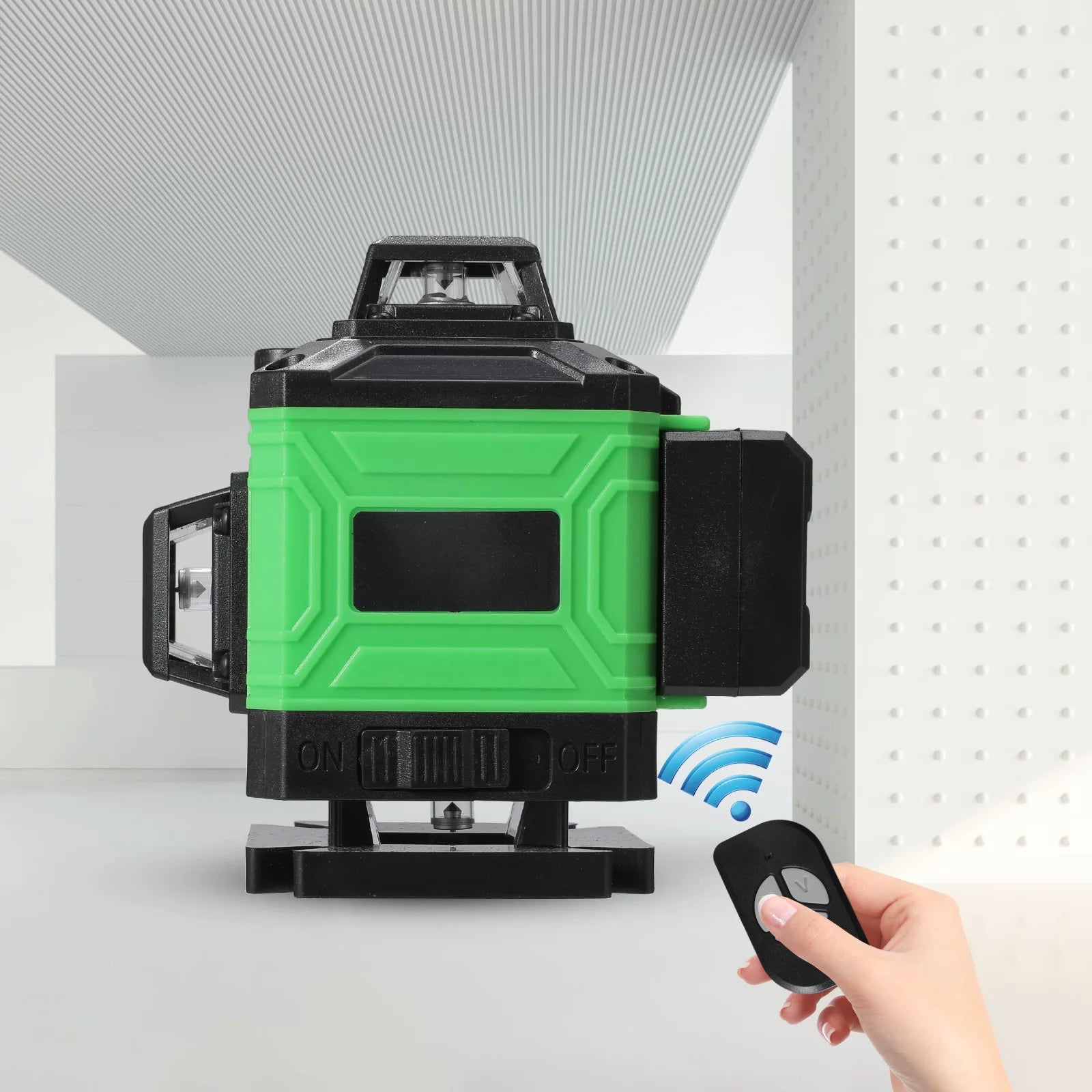 Laser 4D a 16 linee Livello 3 °   Strumento di livellamento con funzione autolivellante Linea di adesivi murali a terra omnidirezionale con supporto per treppiede