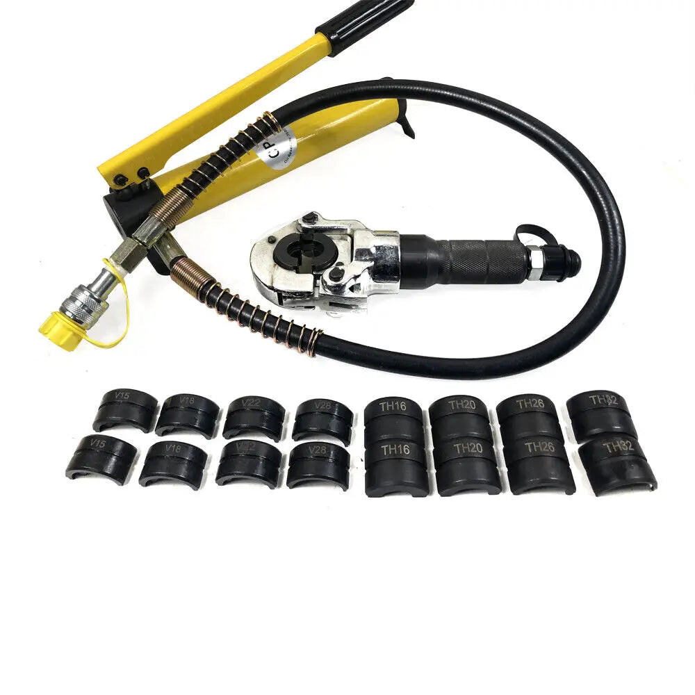 Pinza a crimpare idraulica Tubo in acciaio inossidabile 6T con 9 stampi per pressa in rame V12-28 TH 16-32mm
