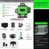 Laser 4D a 16 linee Livello 3 °   Strumento di livellamento con funzione autolivellante Linea di adesivi murali a terra omnidirezionale con supporto per treppiede
