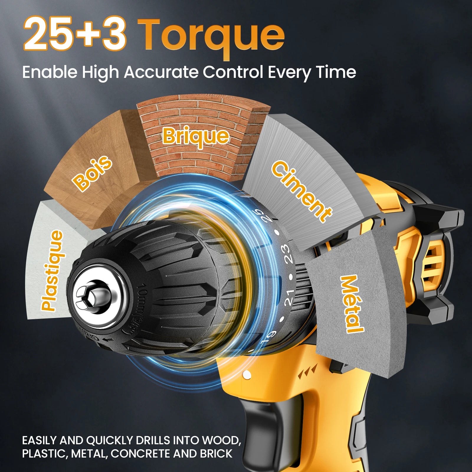 1500 giri/min Driver per schermo elettrico Martello Tenda a batteria Impatto Utensile elettrico multifunzionale 25 + 3 Coppia per batteria Makita 18V