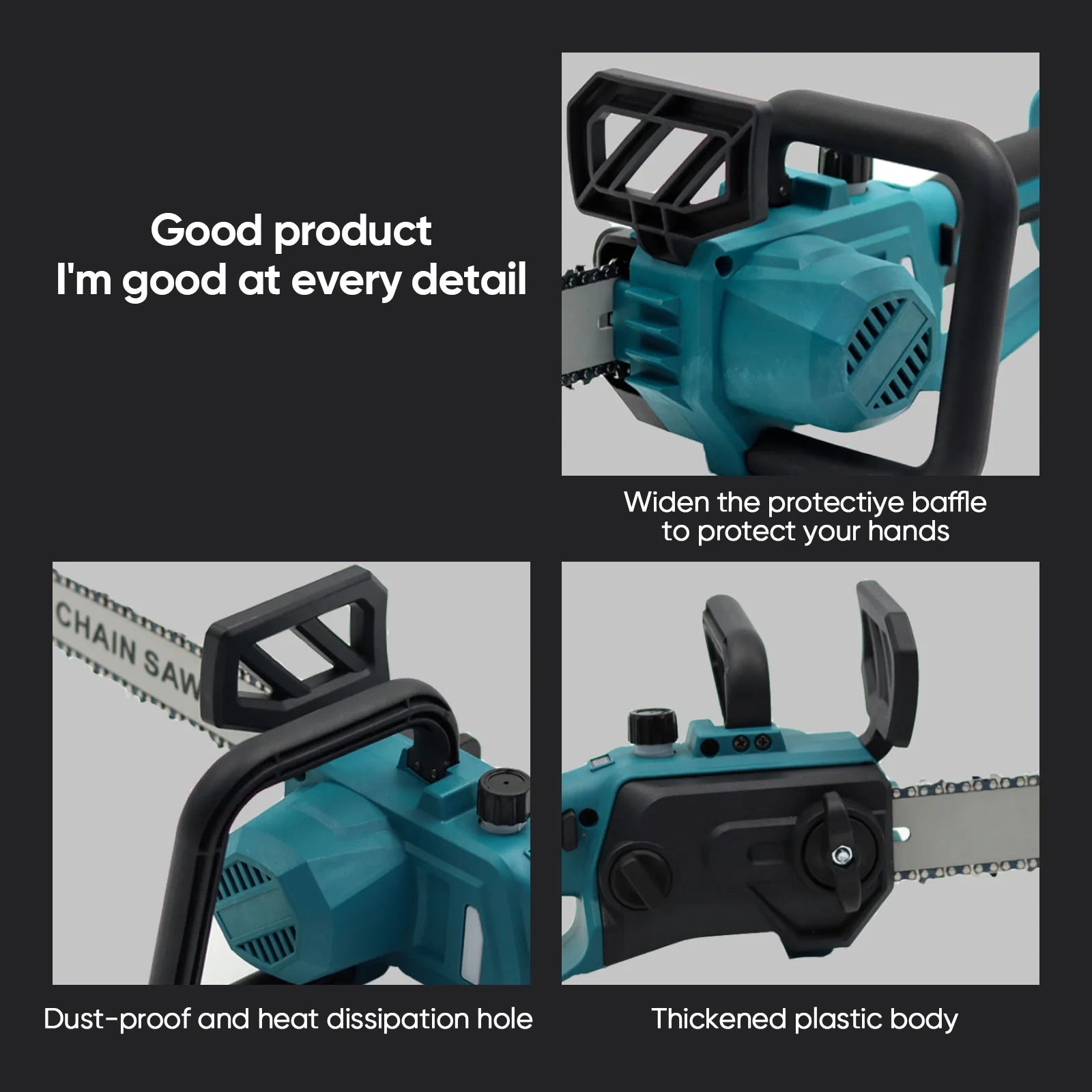 1500W Brushless 12 Pollici Motosega Elettrica Cordless Prepotente Lavorazione Del Legno Strumento di Potere Palmare Tazza Da Giardino Per Makita 18V Batteria