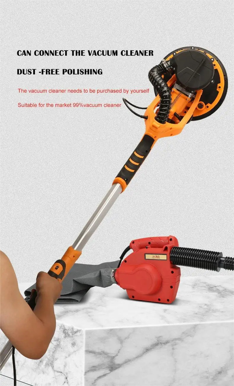 1390W levigatrice elettrica per cartongesso rettificatrice per pareti 225MM stucco senza polvere autoaspirante levigatrice portatile