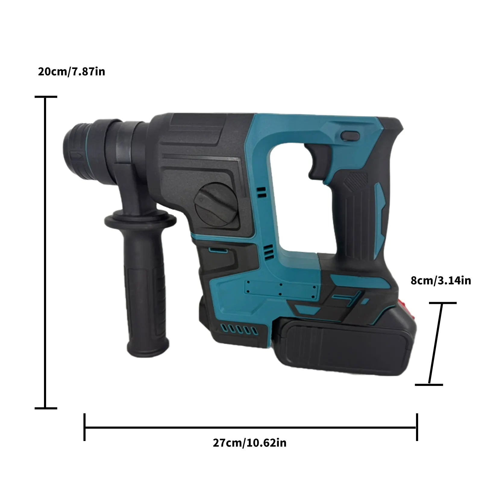 Trapano a percussione elettrico senza spazzole  Durevole strumento di perforazione e scalpello con martello rotante a batteria ricaricabile Doppia funzionalità