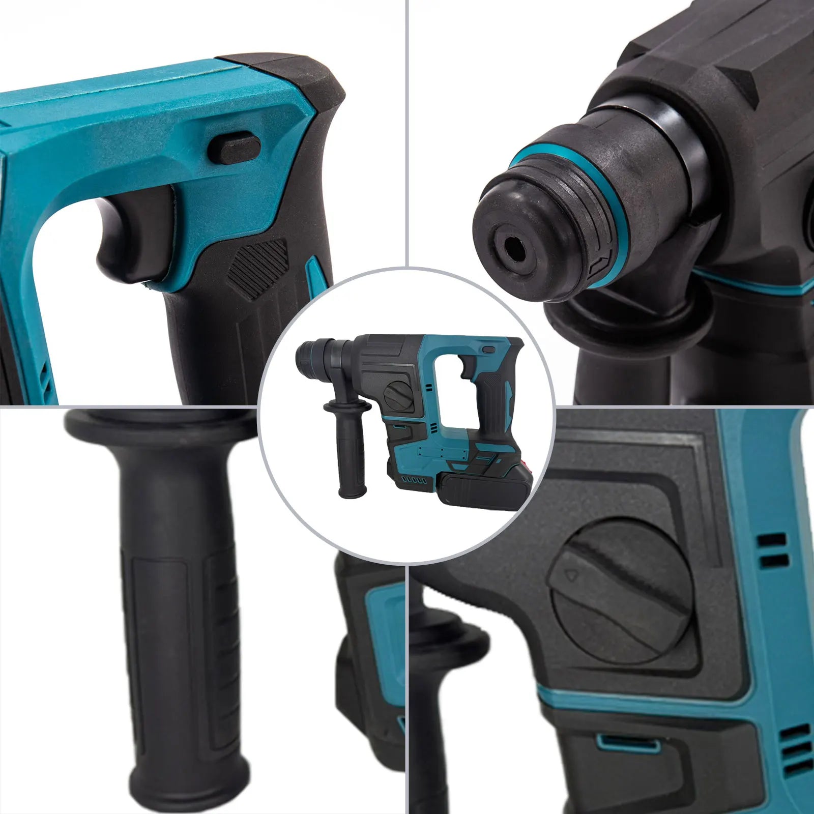 Trapano a percussione elettrico senza spazzole  Durevole strumento di perforazione e scalpello con martello rotante a batteria ricaricabile Doppia funzionalità