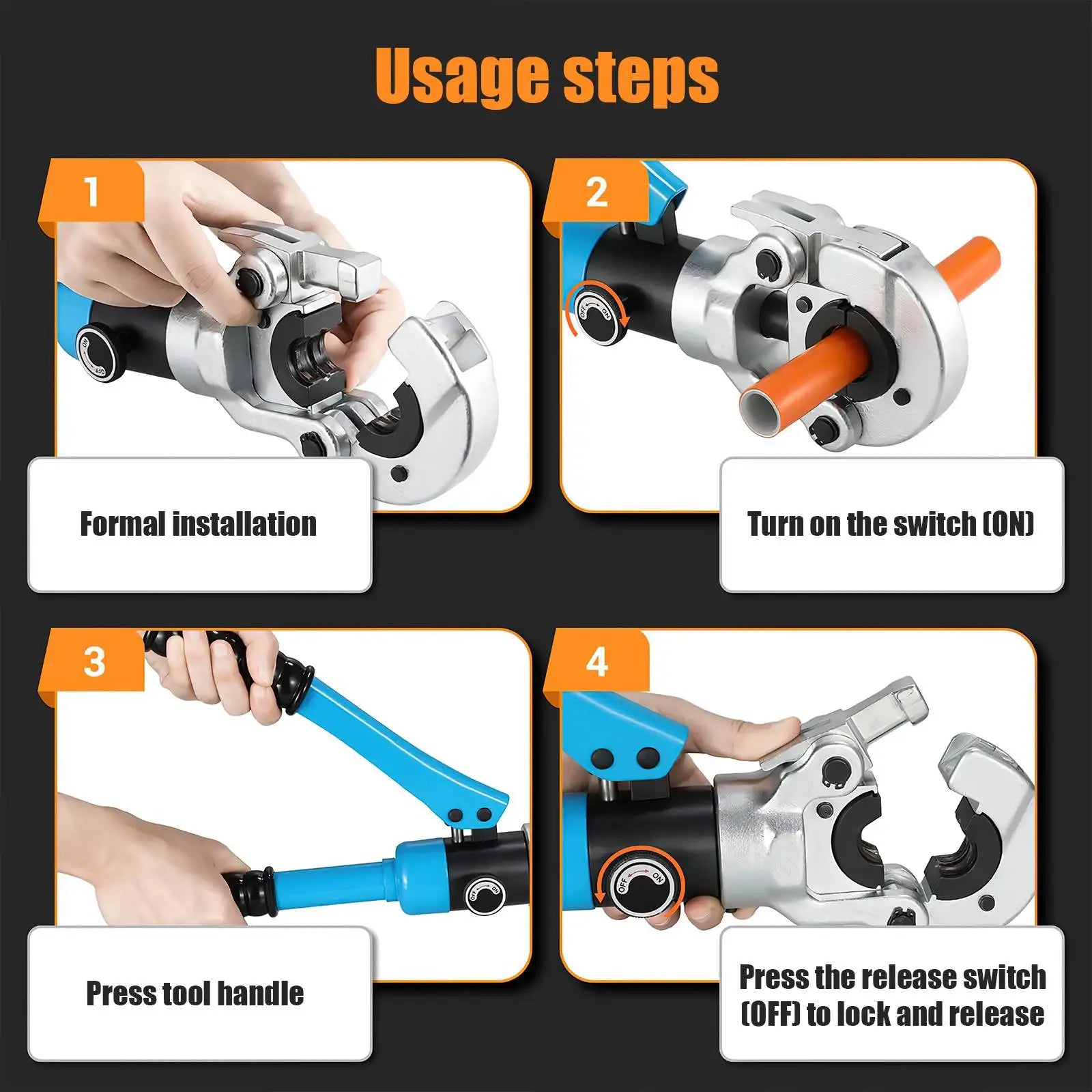 Strumenti di crimpatura per tubi in plastica di alluminio per tubi idraulici Pex CW-1632 crimpatrice idraulica a pressione per PB