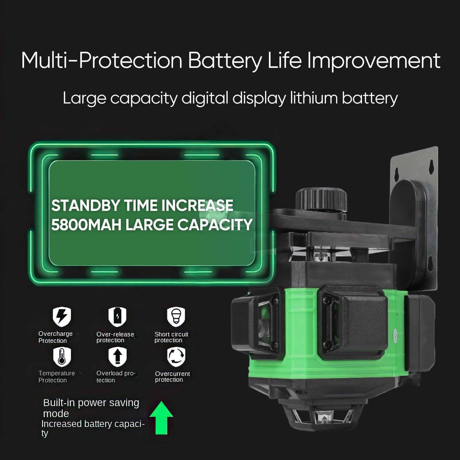 Laser 4D a 16 linee Livello 3 °   Strumento di livellamento con funzione autolivellante Linea di adesivi murali a terra omnidirezionale con supporto per treppiede