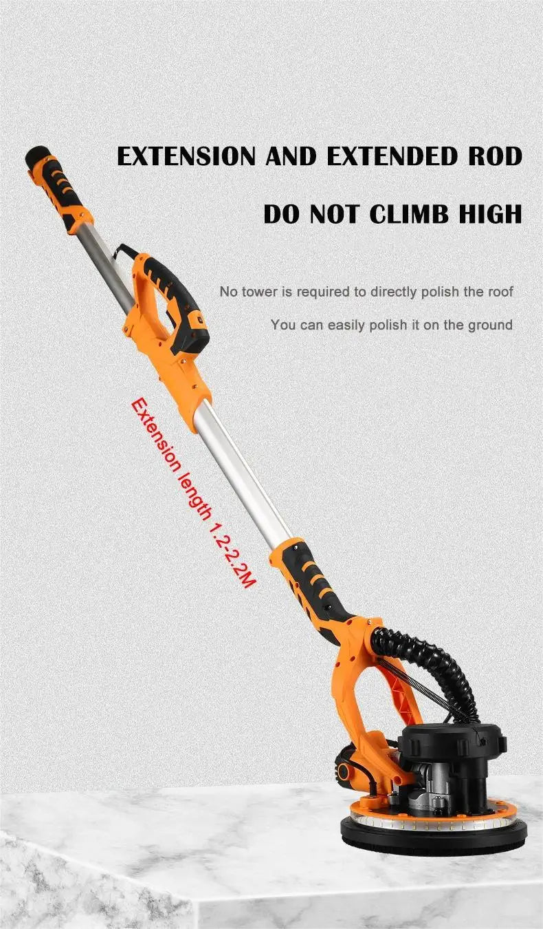 1390W levigatrice elettrica per cartongesso rettificatrice per pareti 225MM stucco senza polvere autoaspirante levigatrice portatile