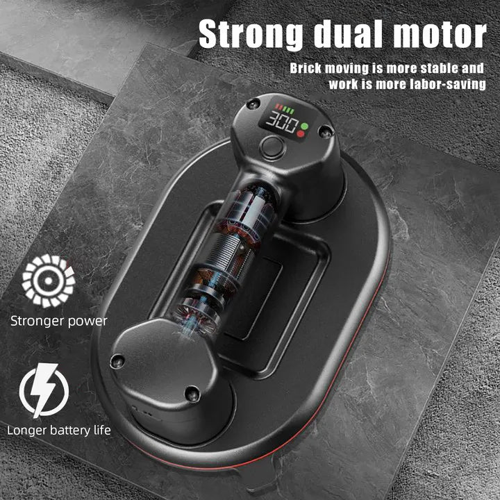 Sollevatore per carichi pesanti con ventosa elettrica a vuoto di grado industriale da 300 kg per piastrelle di granito, vetro, legno, pietra, batteria 3600 mAh