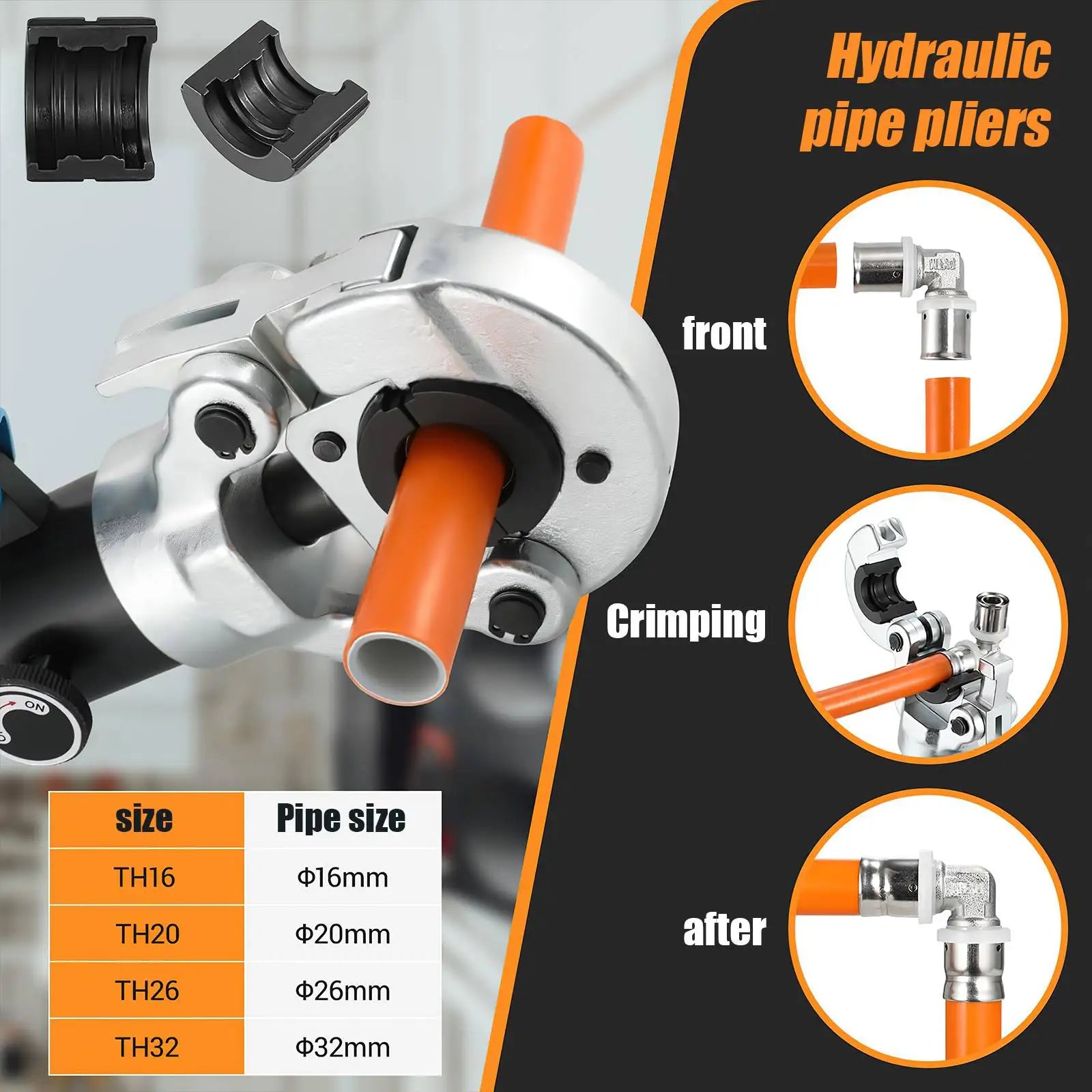Strumenti di crimpatura per tubi in plastica di alluminio per tubi idraulici Pex CW-1632 crimpatrice idraulica a pressione per PB