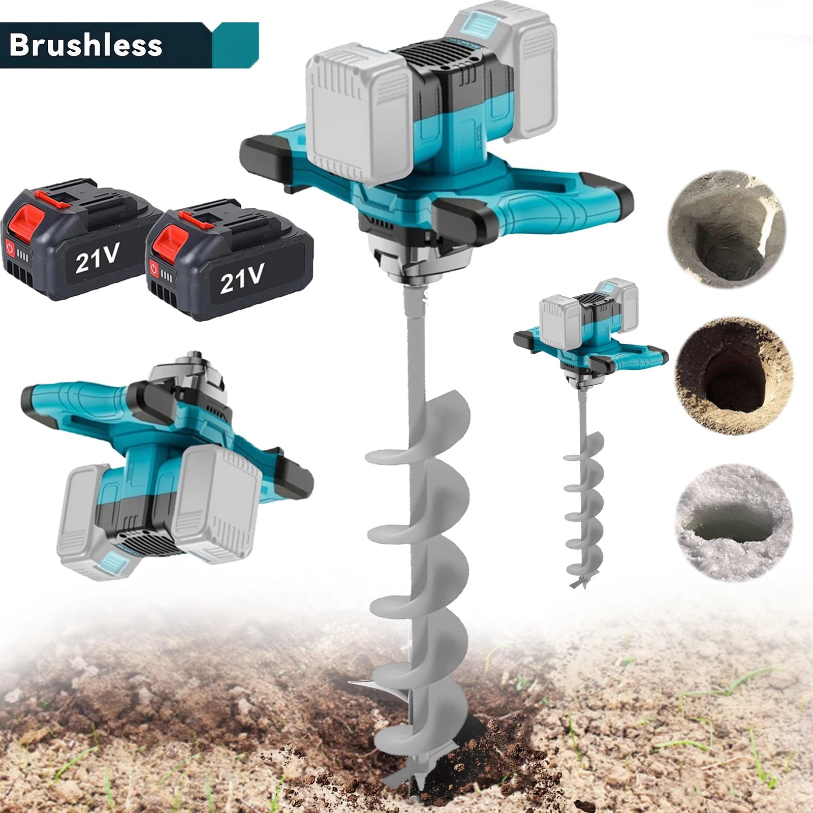 Trapano a terra elettrico ad alta potenza Trapano a terra senza fili senza spazzole Foratura invernale Frutteto di ghiaccio Piantagione agricola Macchine speciali