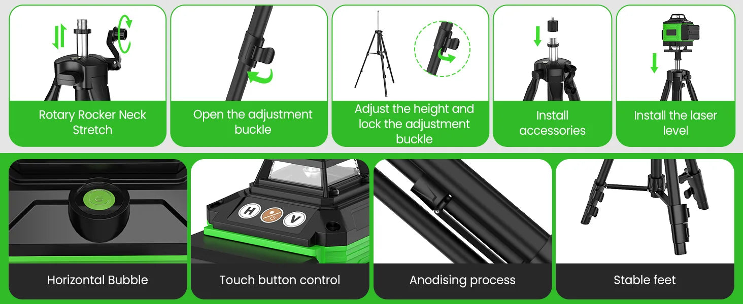 16 linee 4D livello Laser linea verde autolivellante 360 livello Laser di potenza orizzontale e verticale strumenti di costruzione professionali