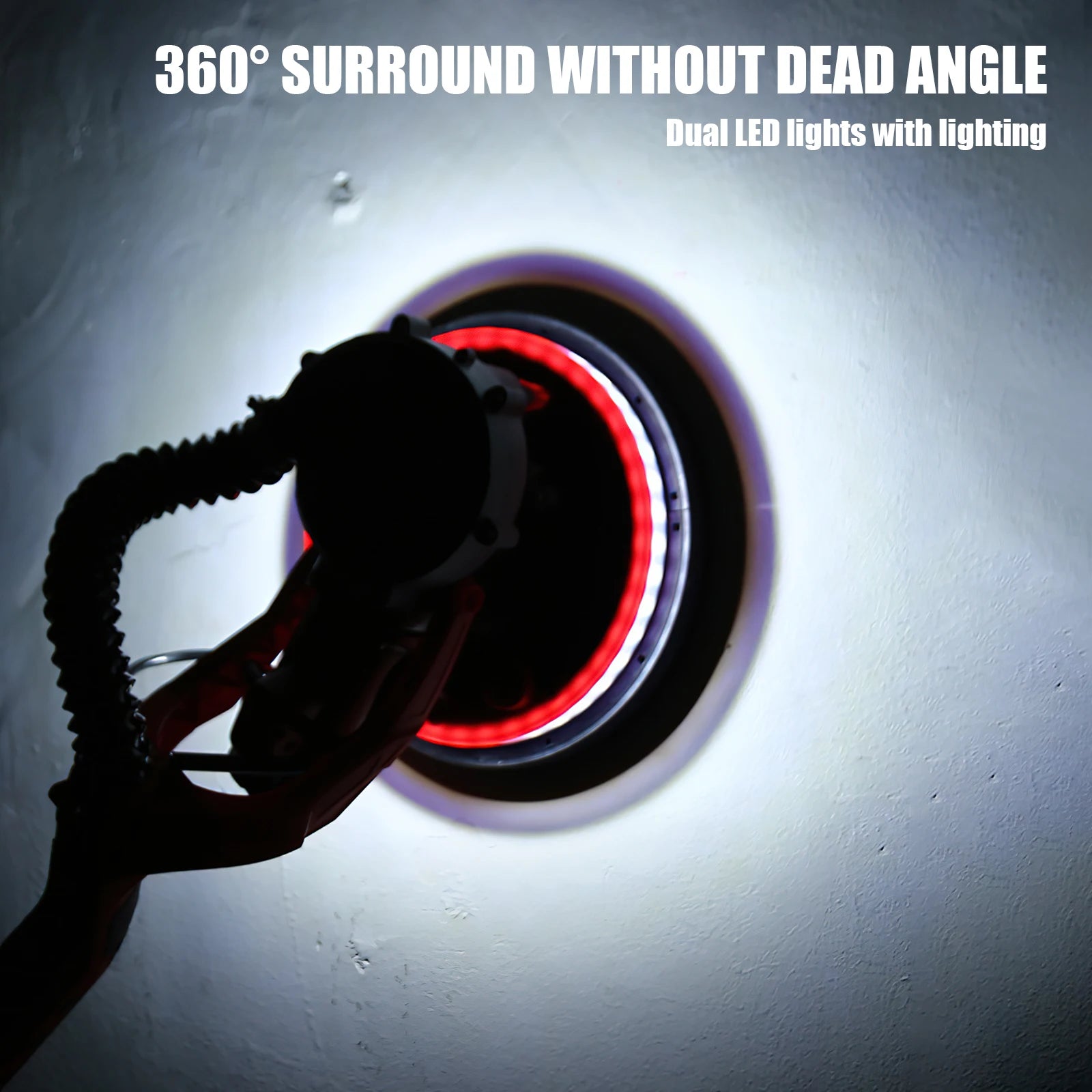 Levigatrice per cartongesso 220V Regola la velocità Pieghevole per lucidatura delle pareti del pavimento Guida Lucidatrice per stucco notturno a LED Macchina per la polvere automatica