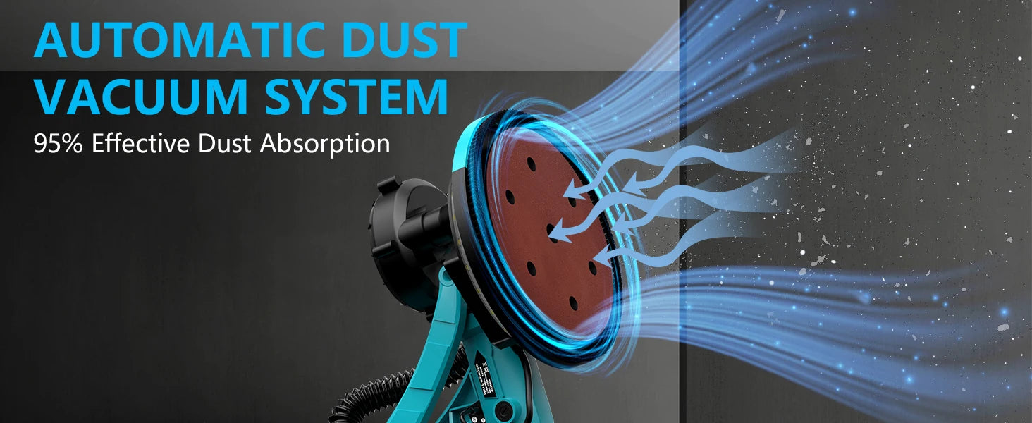 1250W levigatrice elettrica per cartongesso rettificatrice per pareti stucco senza polvere autoaspirante levigatrice portatile polvere automatica