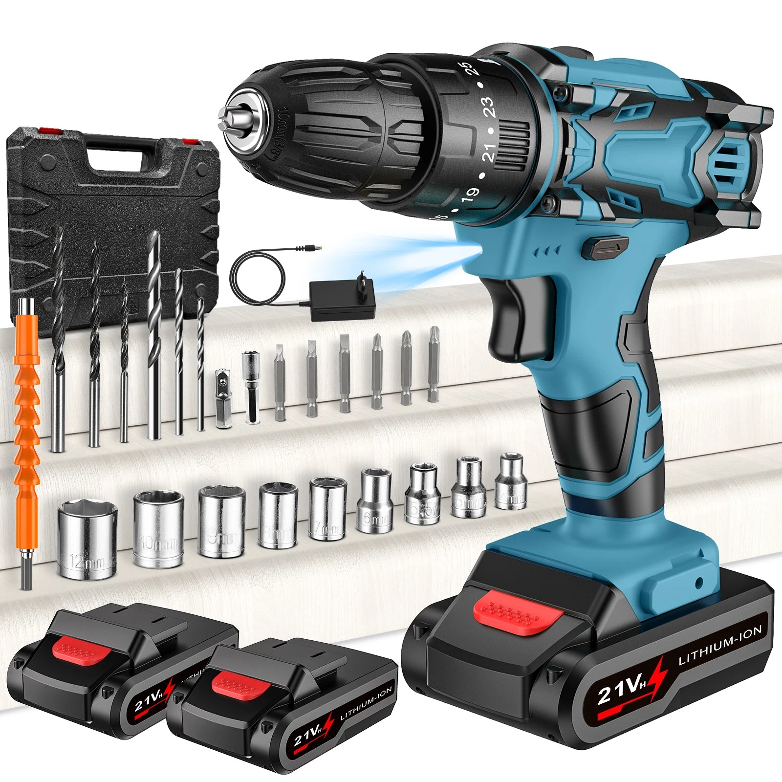 1500 giri/min Driver per schermo elettrico Martello Tenda a batteria Impatto Utensile elettrico multifunzionale 25 + 3 Coppia per batteria Makita 18V