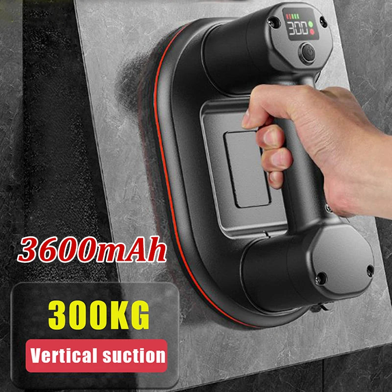 Sollevatore per carichi pesanti con ventosa elettrica a vuoto di grado industriale da 300 kg per piastrelle di granito, vetro, legno, pietra, batteria 3600 mAh