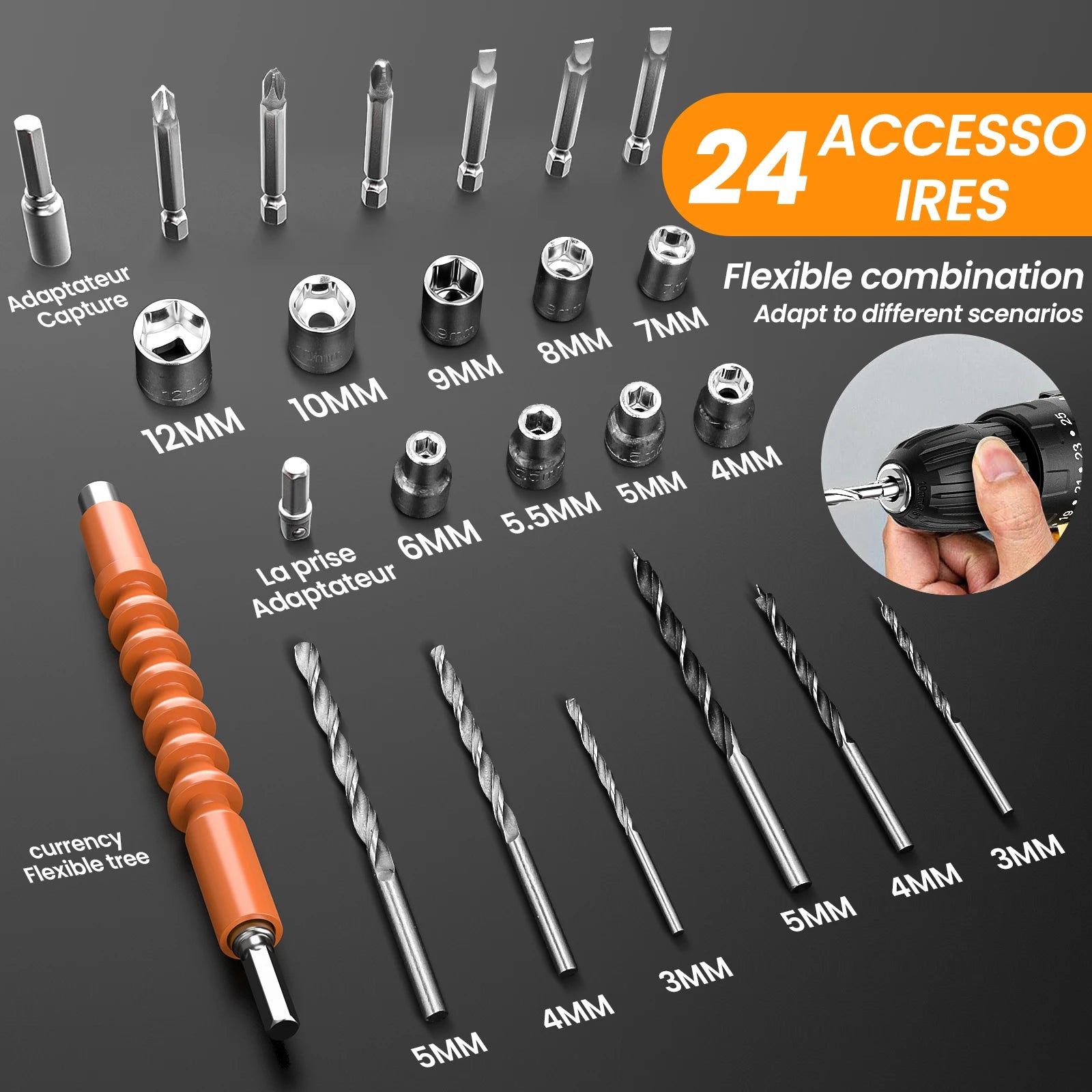 1500 giri/min Driver per schermo elettrico Martello Tenda a batteria Impatto Utensile elettrico multifunzionale 25 + 3 Coppia per batteria Makita 18V