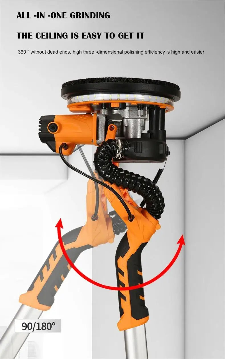 1390W levigatrice elettrica per cartongesso rettificatrice per pareti 225MM stucco senza polvere autoaspirante levigatrice portatile