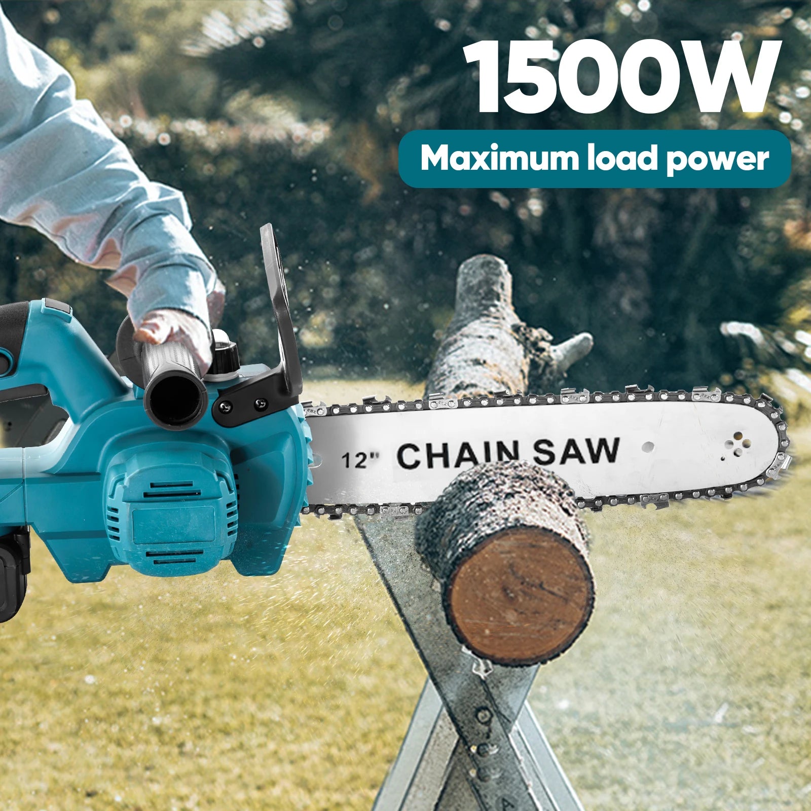 1500W Brushless 12 Pollici Motosega Elettrica Cordless Prepotente Lavorazione Del Legno Strumento di Potere Palmare Tazza Da Giardino Per Makita 18V Batteria