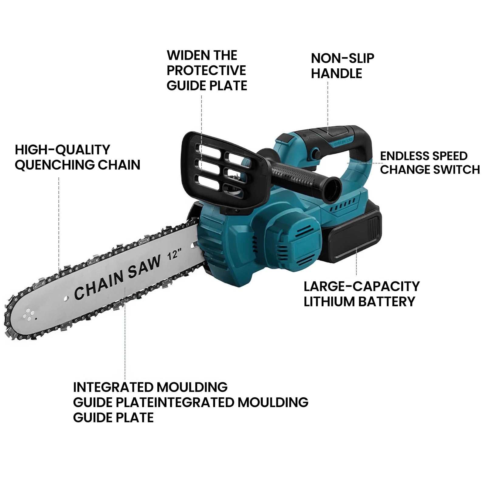 1500W Brushless 12 Pollici Motosega Elettrica Cordless Prepotente Lavorazione Del Legno Strumento di Potere Palmare Tazza Da Giardino Per Makita 18V Batteria