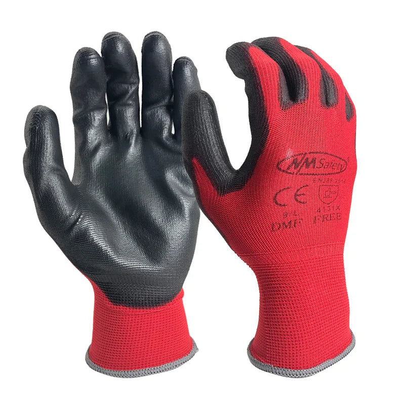 24 Pezzi/12 Paia Guanti protettivi da lavoro professionali per uomo Costruzione Donna Guanti da corsa in nylon da giardino obtati CE EN388.