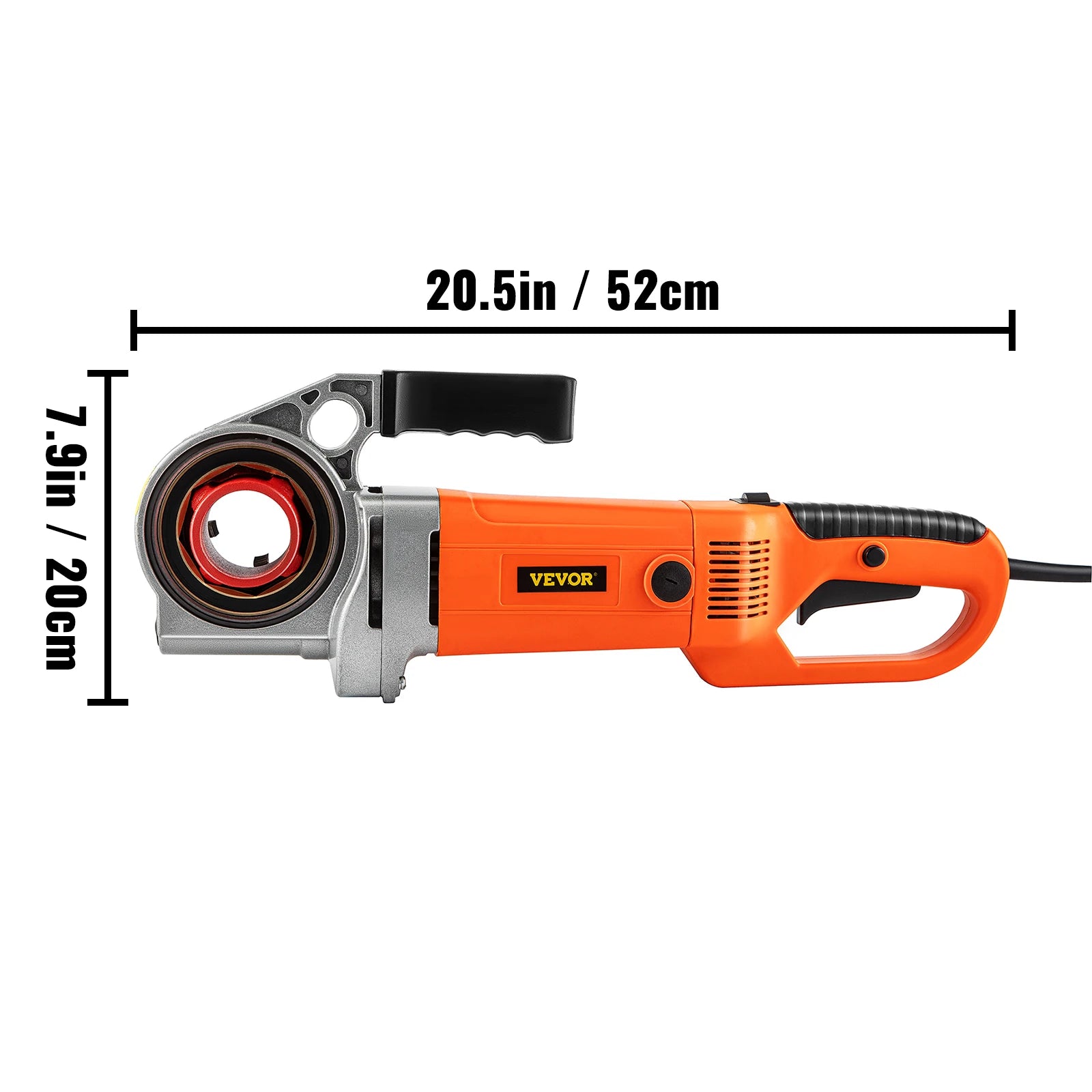 SucceBuy 2300W Infila tubi elettrici Palmare per uso domestico Macchina per manicotti per tubi in ferro zincato Strumento di filettatura industriale con 6 matrici