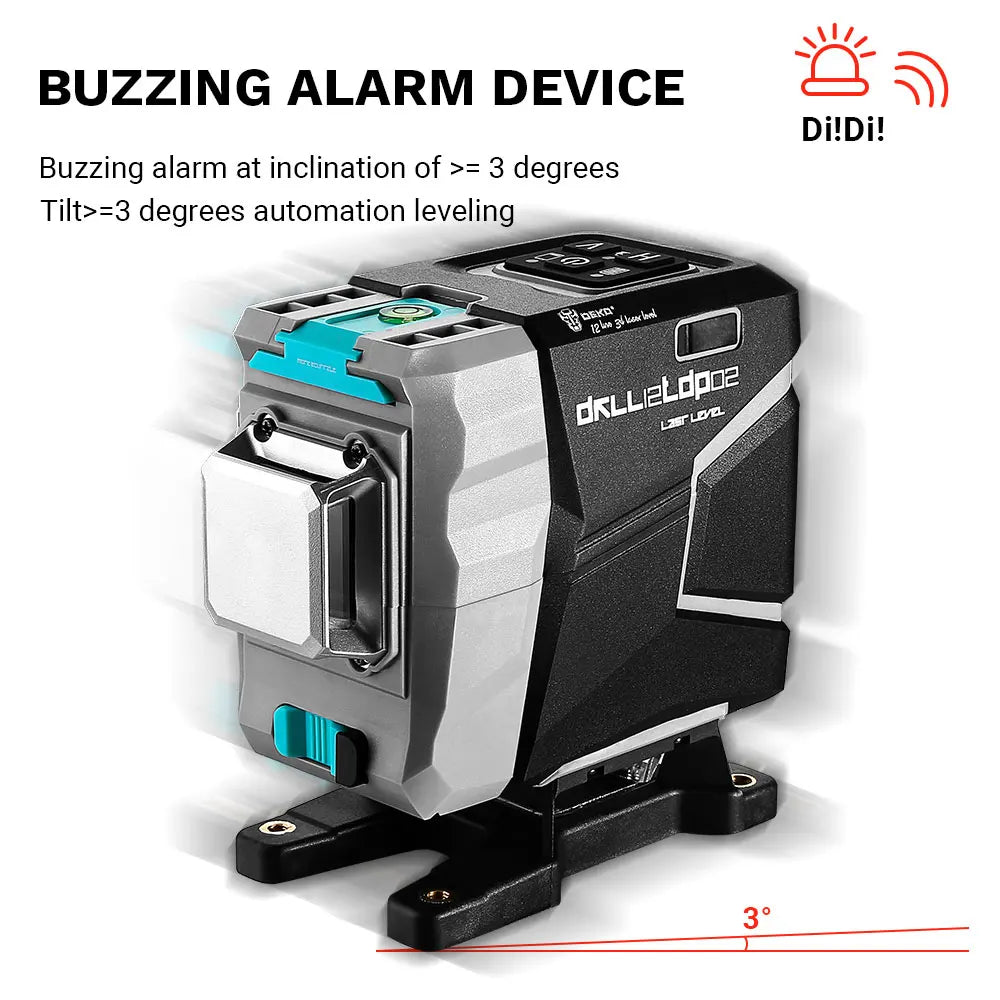 DEKO 12 linee 3D livello Laser verde linee trasversali orizzontali e verticali 520nm, autolivellante automatico, alta precisione (serie muslimah)