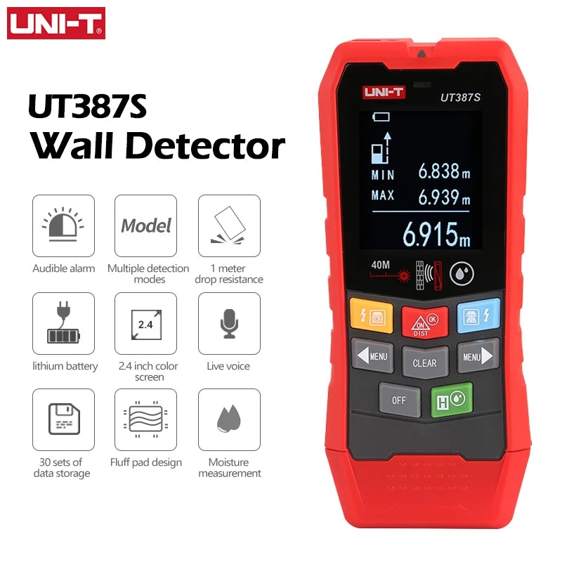 UNI-T Scanner da parete UT387E UT387S UT387LM 4 in 1 Metal Detector Wood Stud Finder Tensione CA Cavi sotto tensione Fili Profondità Tracker