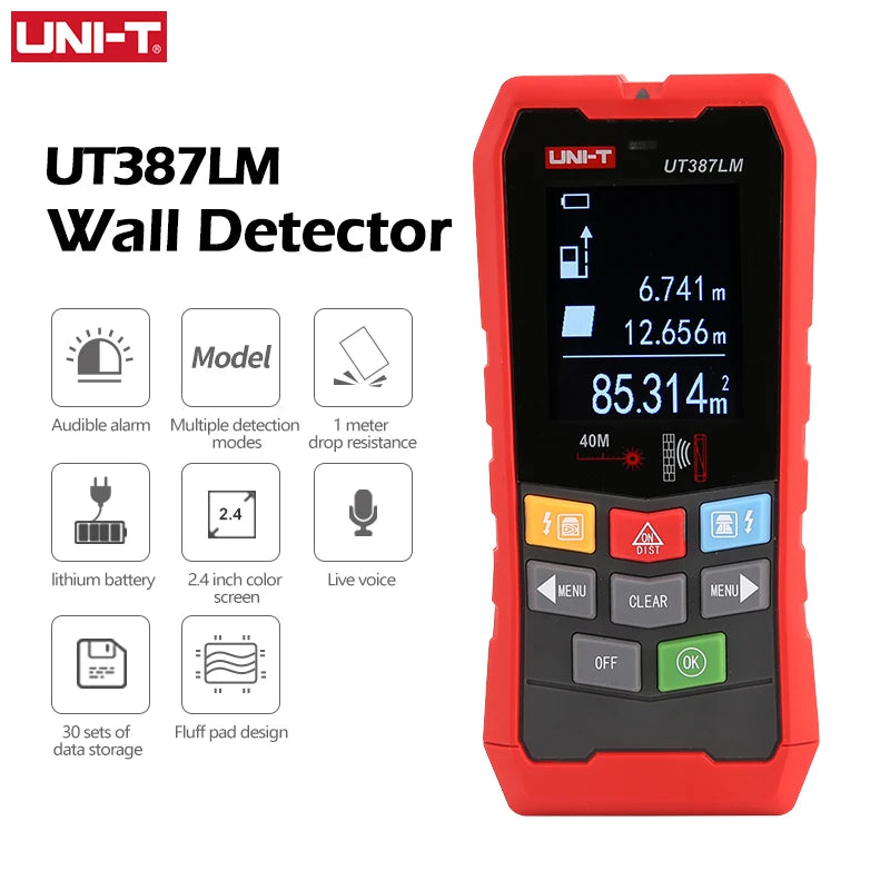 UNI-T Scanner da parete UT387E UT387S UT387LM 4 in 1 Metal Detector Wood Stud Finder Tensione CA Cavi sotto tensione Fili Profondità Tracker