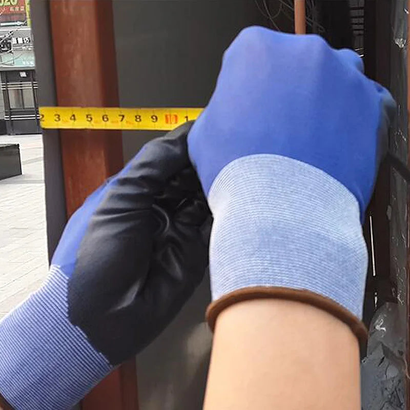 24 Pezzi/12 Paia Guanti protettivi da lavoro professionali per uomo Costruzione Donna Guanti da corsa in nylon da giardino obtati CE EN388.