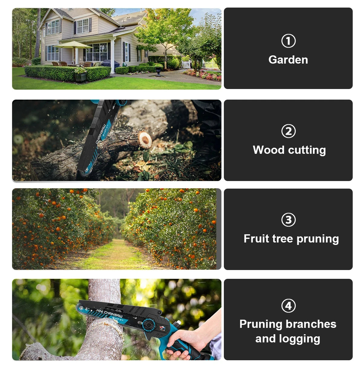 Recentemente Sega Elettrica Senza Spazzole Da 8 Pollici Con 2PCS Catene Cordless Lavorazione Del Legno Giardino Potatura Motosega Set Per Makita 18V Batteria Spille