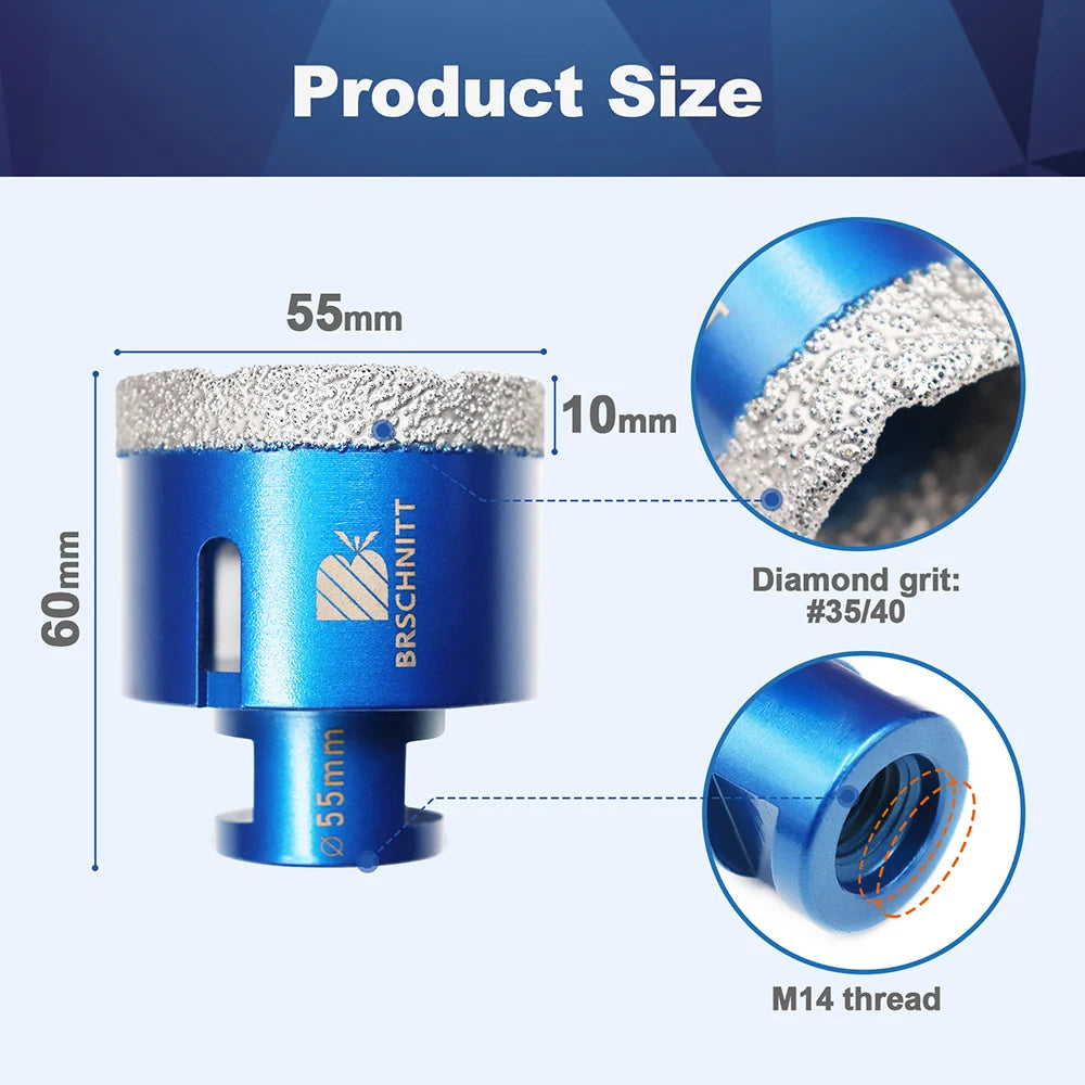 BRSCHNITT-punta diamantata punta centrale per piastrelle granito marmo pietra sega a tazza foratura porcellana Cutter 1 pz otwornice do gresu otwornice do gresu fresa a tazza per mattonelle otwornice