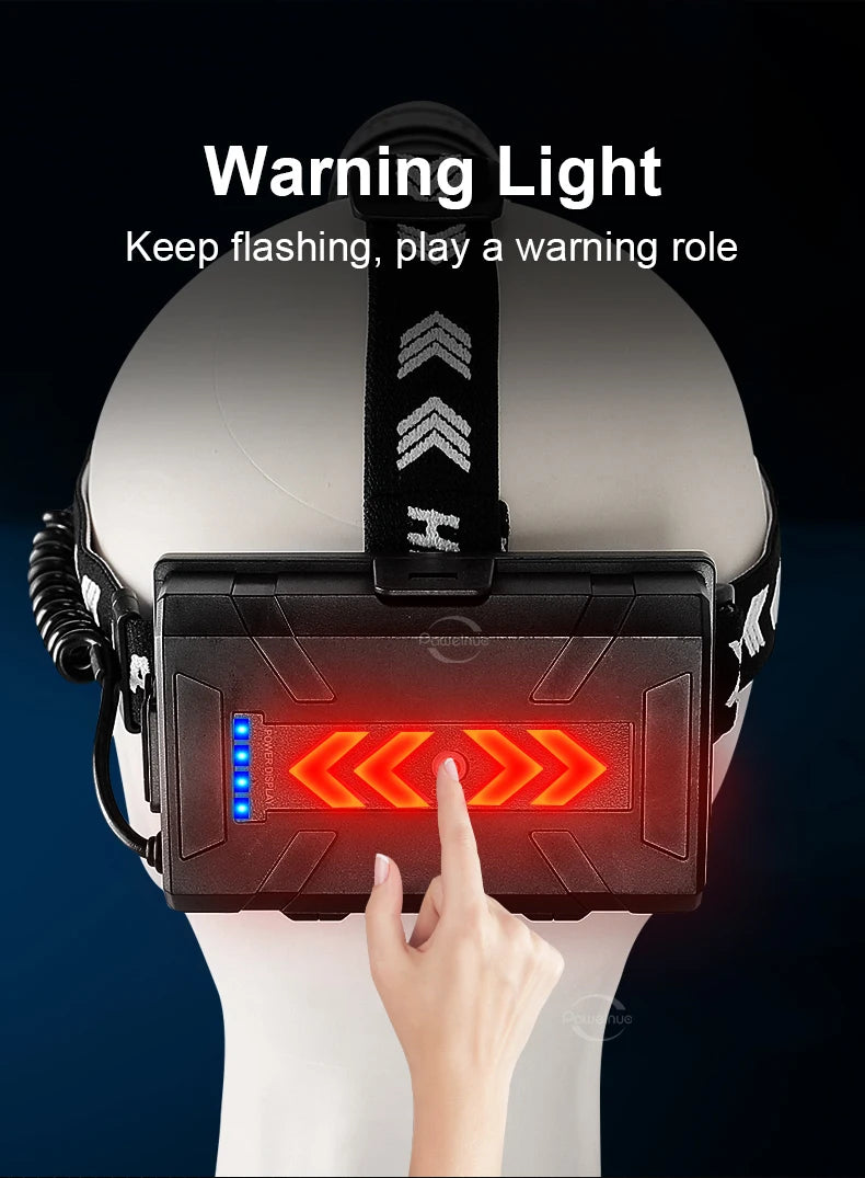 1000000 LM Lampada frontale più potente 18650 Torcia frontale ricaricabile ad alta potenza LED Torcia frontale da pesca Lanterna frontale professionale