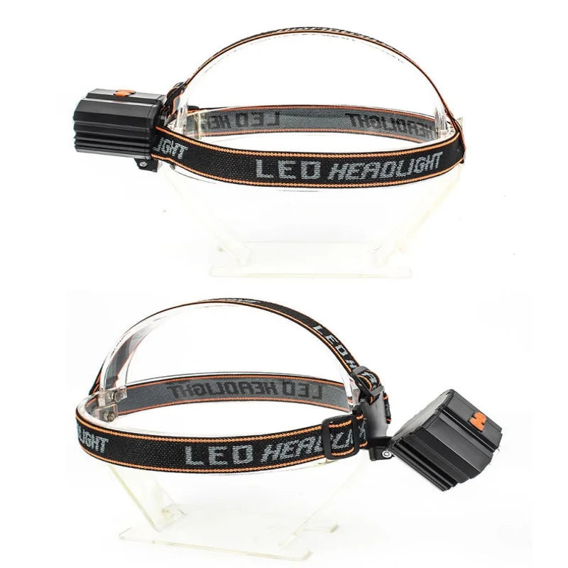 Faro a 5 LED ad alta potenza Batteria incorporata Torcia ricaricabile USB ultra luminosa montata sulla testa per illuminazione da campeggio esterna