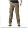 Salopette ampia con tasche grandi Pantaloni tattici da jogging per sport all'aria aperta da uomo Pantaloni da lavoro casual in puro cotone elastico in vita