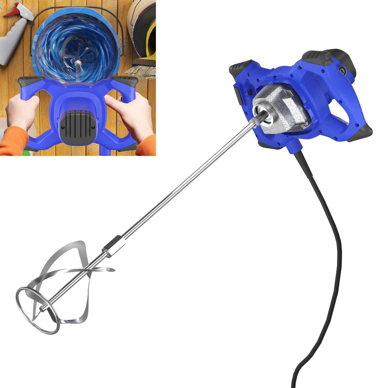 Miscelatore a paletta portatile da 2800 W a 6 velocità, agitatore elettrico per trapano, strumento di agitazione per malta, malta, vernice, cemento, intonacatura del gesso