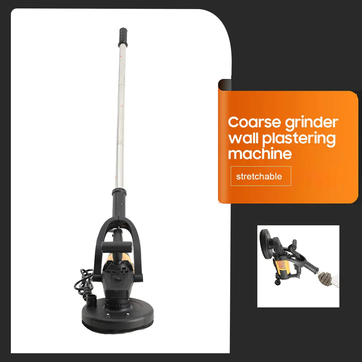 Rettificatrice per pareti 3800W Smerigliatrice grossolana portatile per intonacare le pareti con asta di prolunga per pareti, pavimenti in cemento, strumento per lucidare