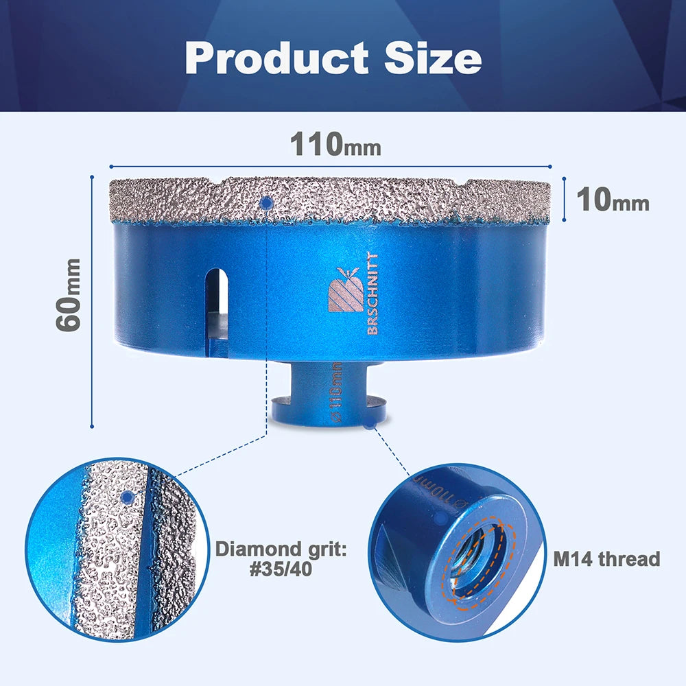 BRSCHNITT-punta diamantata punta centrale per piastrelle granito marmo pietra sega a tazza foratura porcellana Cutter 1 pz otwornice do gresu otwornice do gresu fresa a tazza per mattonelle otwornice